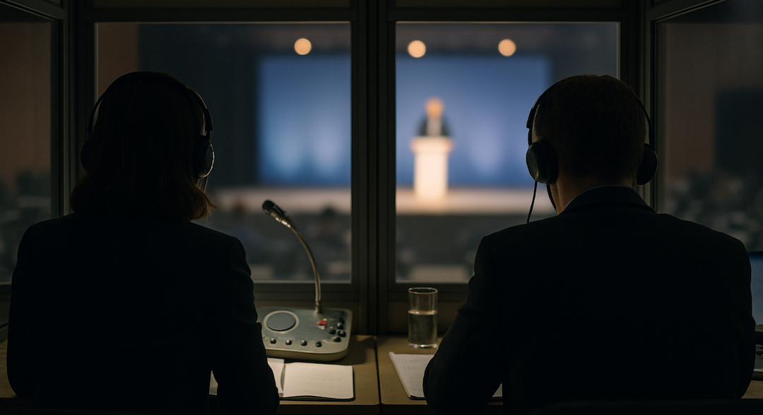 two interpreters in the booth