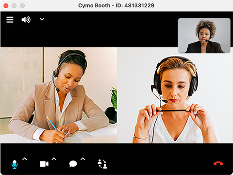 cymo booth with 3 interpreters