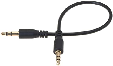 valonic Short Audio Cable | 7 inch | 3,5mm | AUX Cord for car, TV or Phone | Male to Male | Black