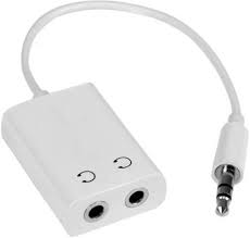 LIFEMUSIC White Dual Audio Line Headset Jack Earphone Splitter One In Two  Couples Lovers Adapter Portable Media Cable Phone Converter Price in India  - Buy LIFEMUSIC White Dual Audio Line Headset Jack
